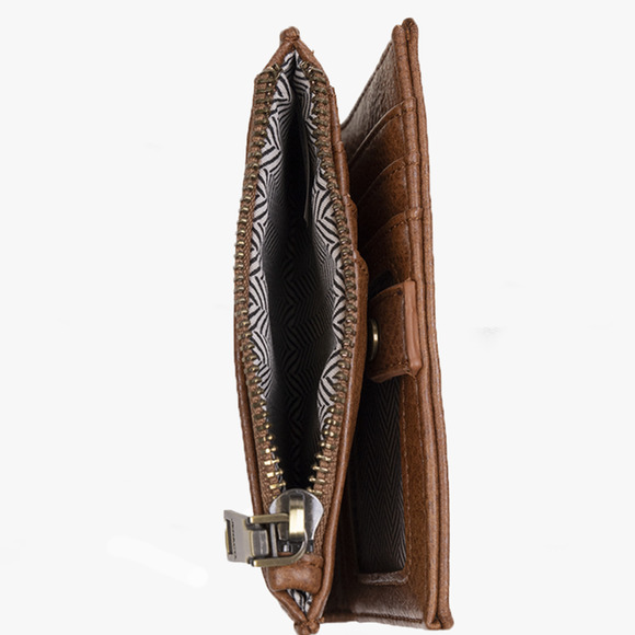 Zara RFID Zip-Top Snap ID Holder Card Wallet Charcoal Grey - Picture 3 of 3